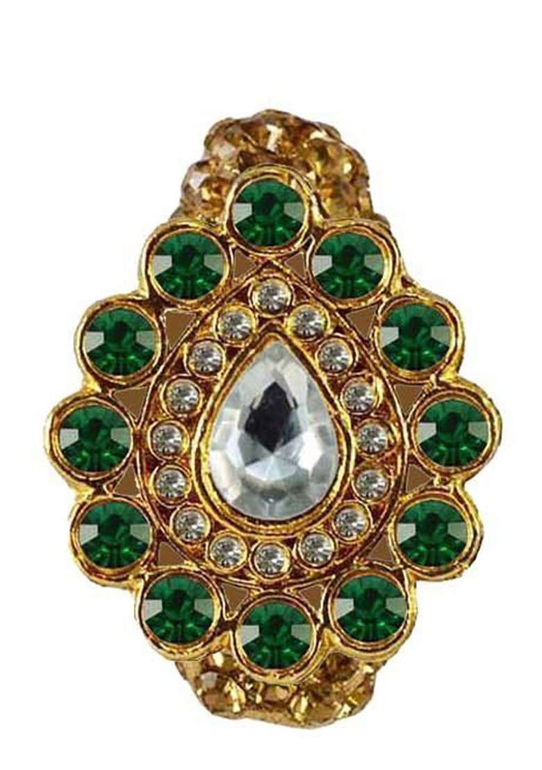 Multicoloured Brass Brooch - Indya