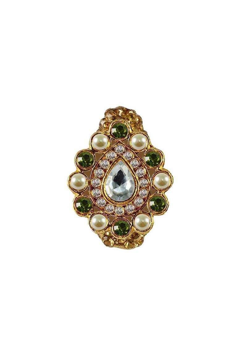 Multicoloured Brass Brooch - Indya