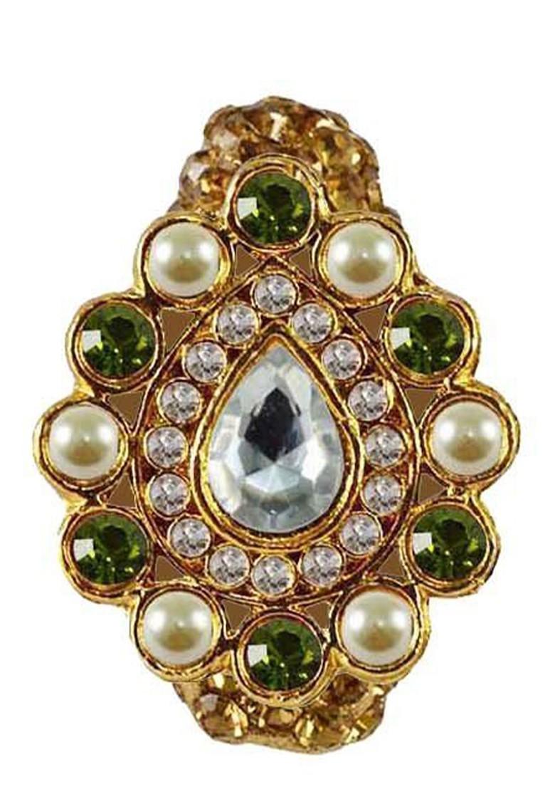 Multicoloured Brass Brooch