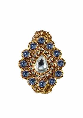 Multicoloured Brass Brooch