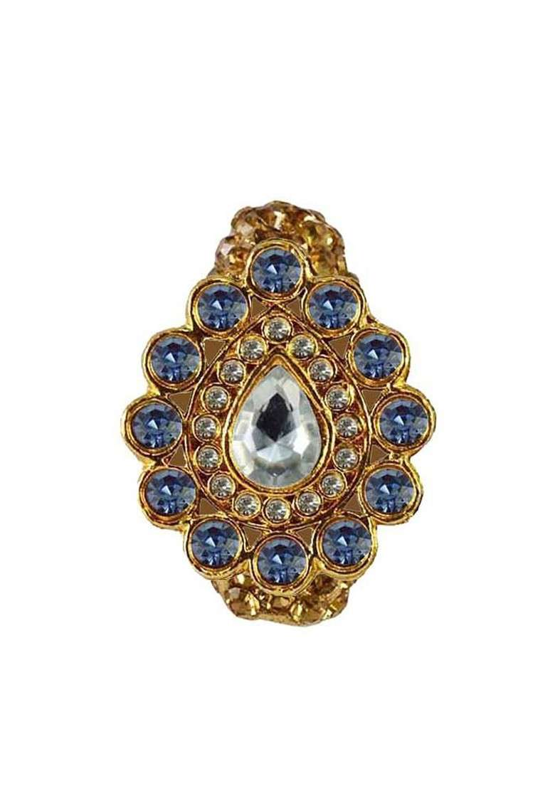 Multicoloured Brass Brooch - Indya
