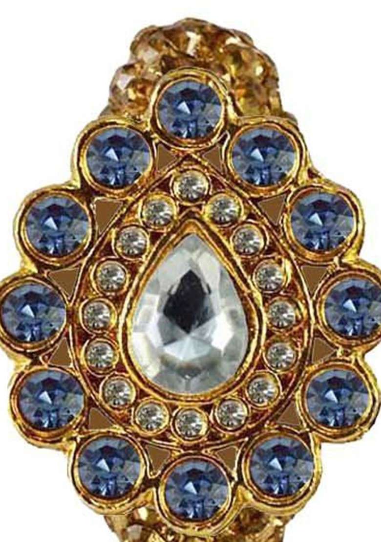 Multicoloured Brass Brooch - Indya