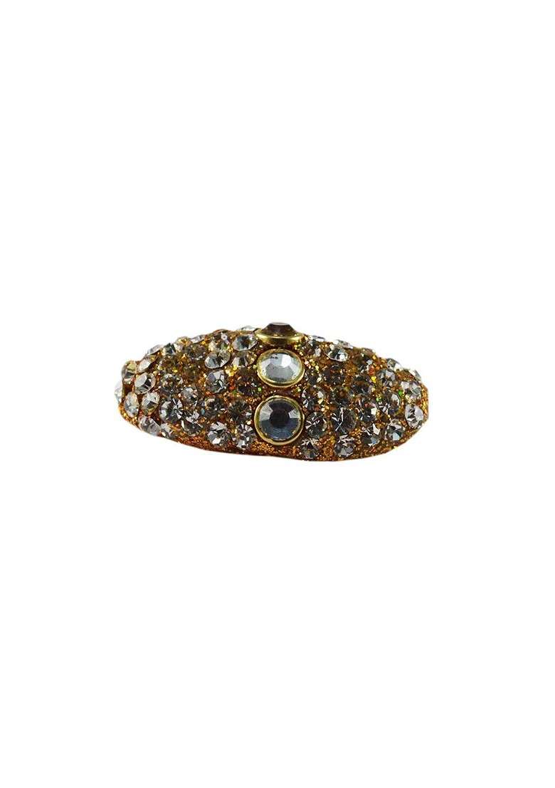 Multicoloured Brass Brooch - Indya