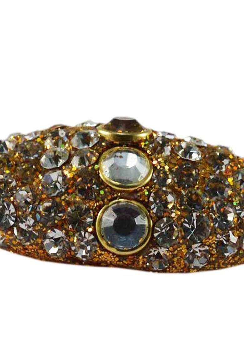 Multicoloured Brass Brooch - Indya