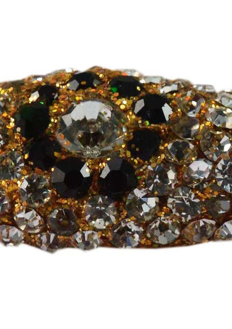 Multicoloured Brass Brooch