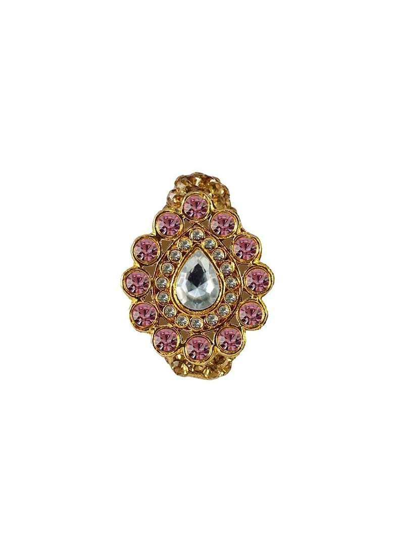 Multicoloured Brass Brooch - Indya