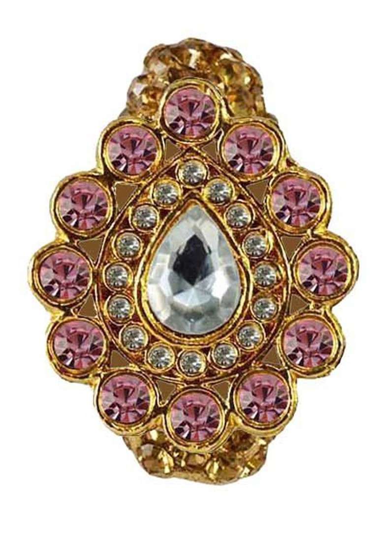 Multicoloured Brass Brooch - Indya