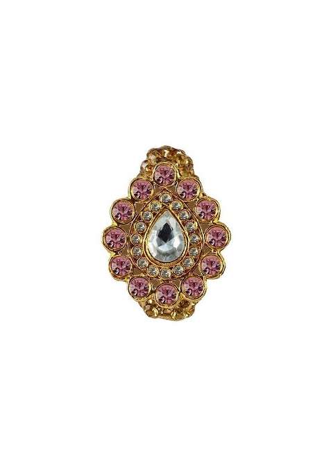 Multicoloured Brass Brooch