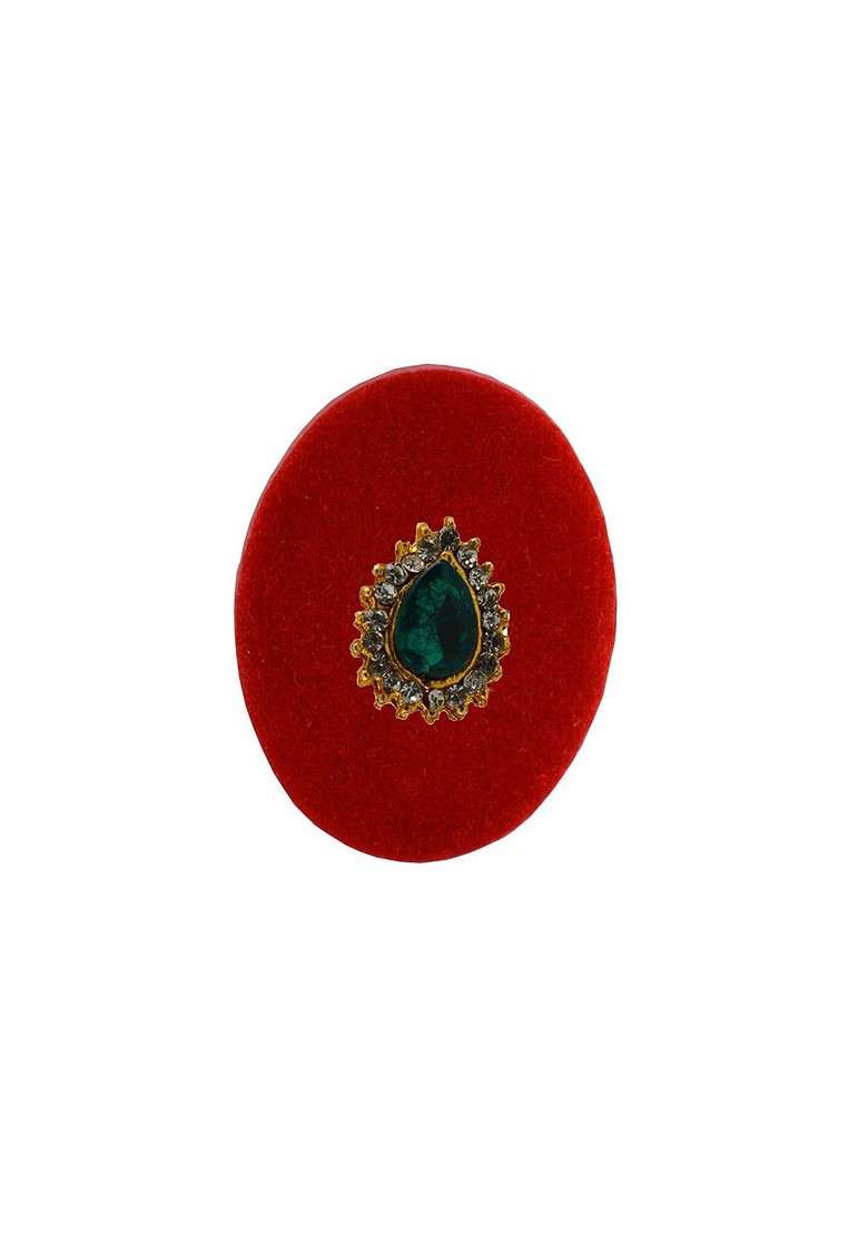 Multicoloured Brass Brooch - Indya