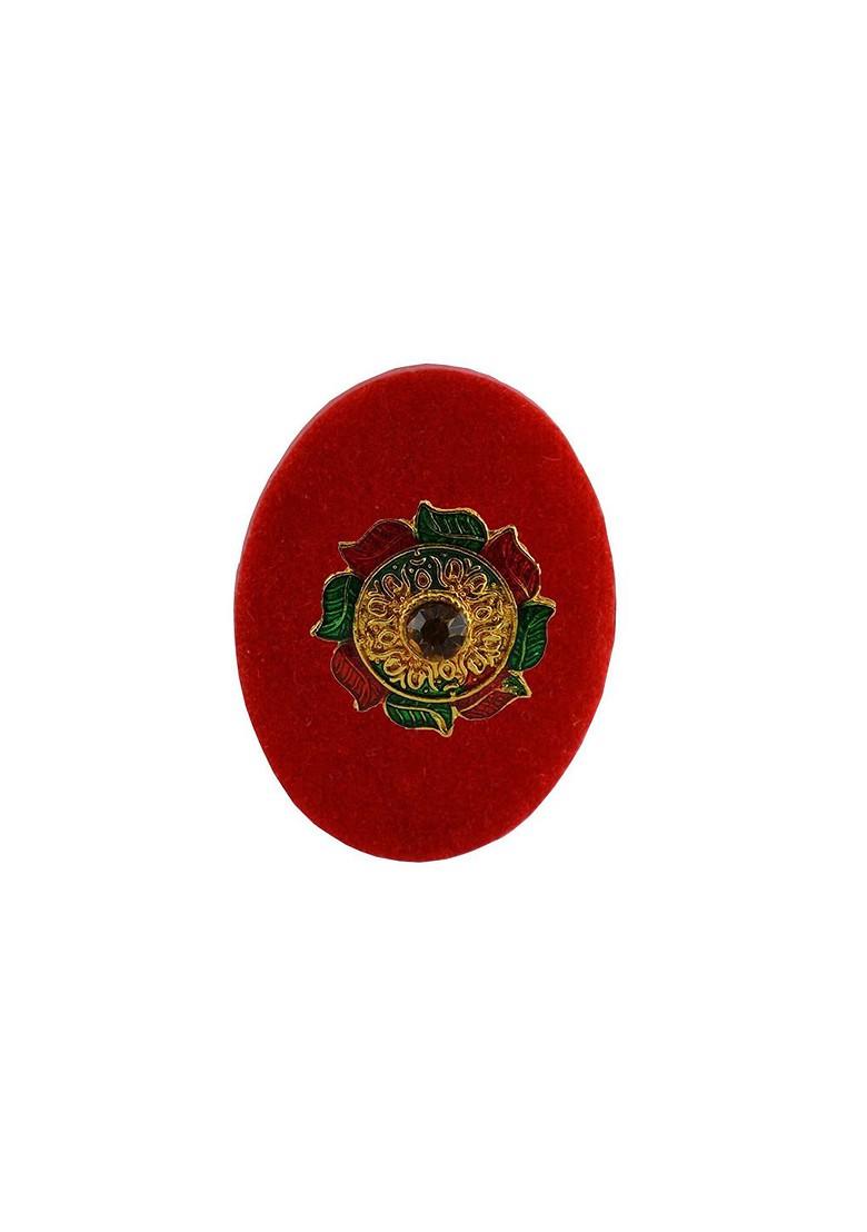 Multicoloured Brass Brooch