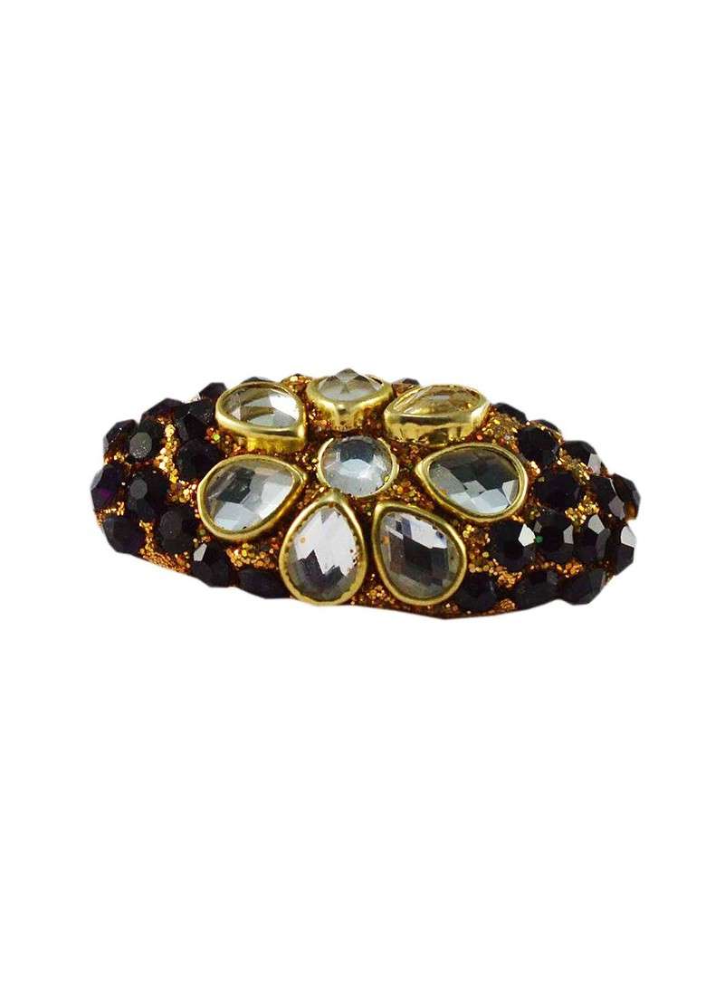 Multicoloured Brass Brooch - Indya