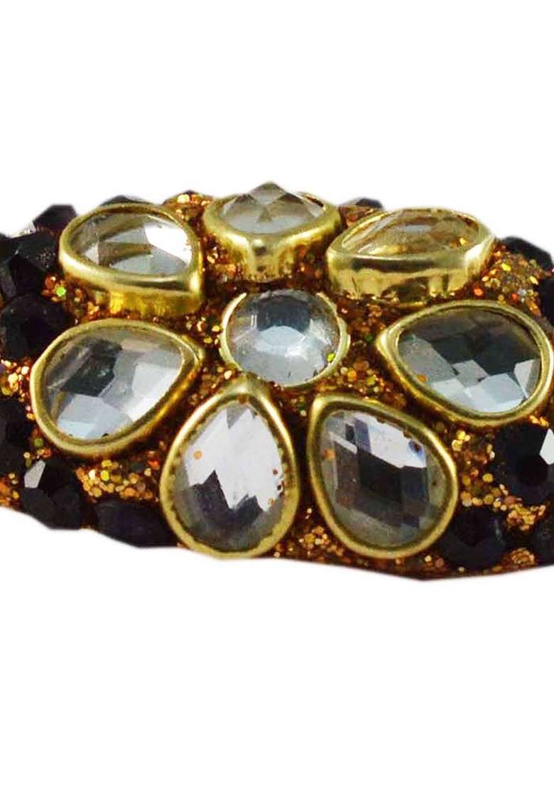 Multicoloured Brass Brooch - Indya