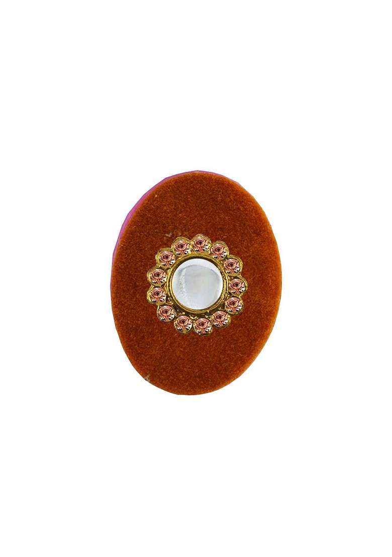 Multicoloured Brass Brooch - Indya