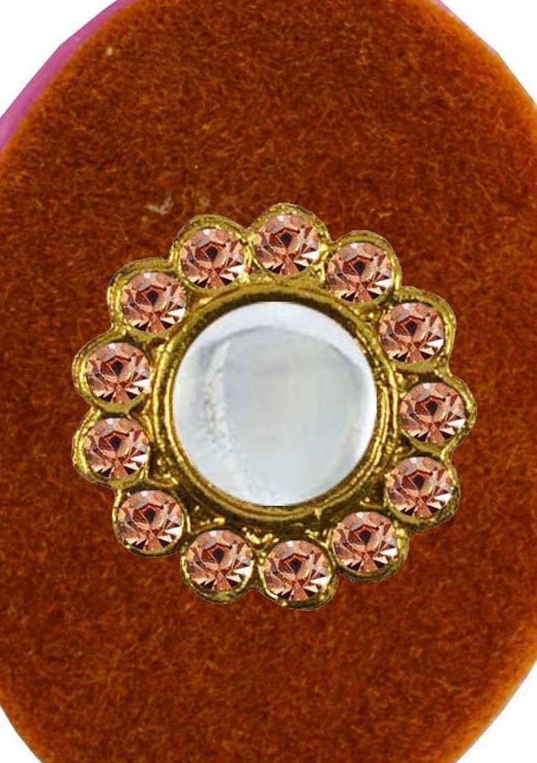Multicoloured Brass Brooch - Indya