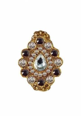 Multicoloured Brass Brooch