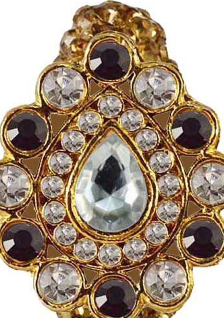 Multicoloured Brass Brooch