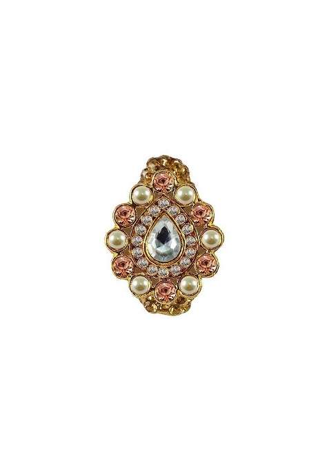 Multicoloured Brass Brooch