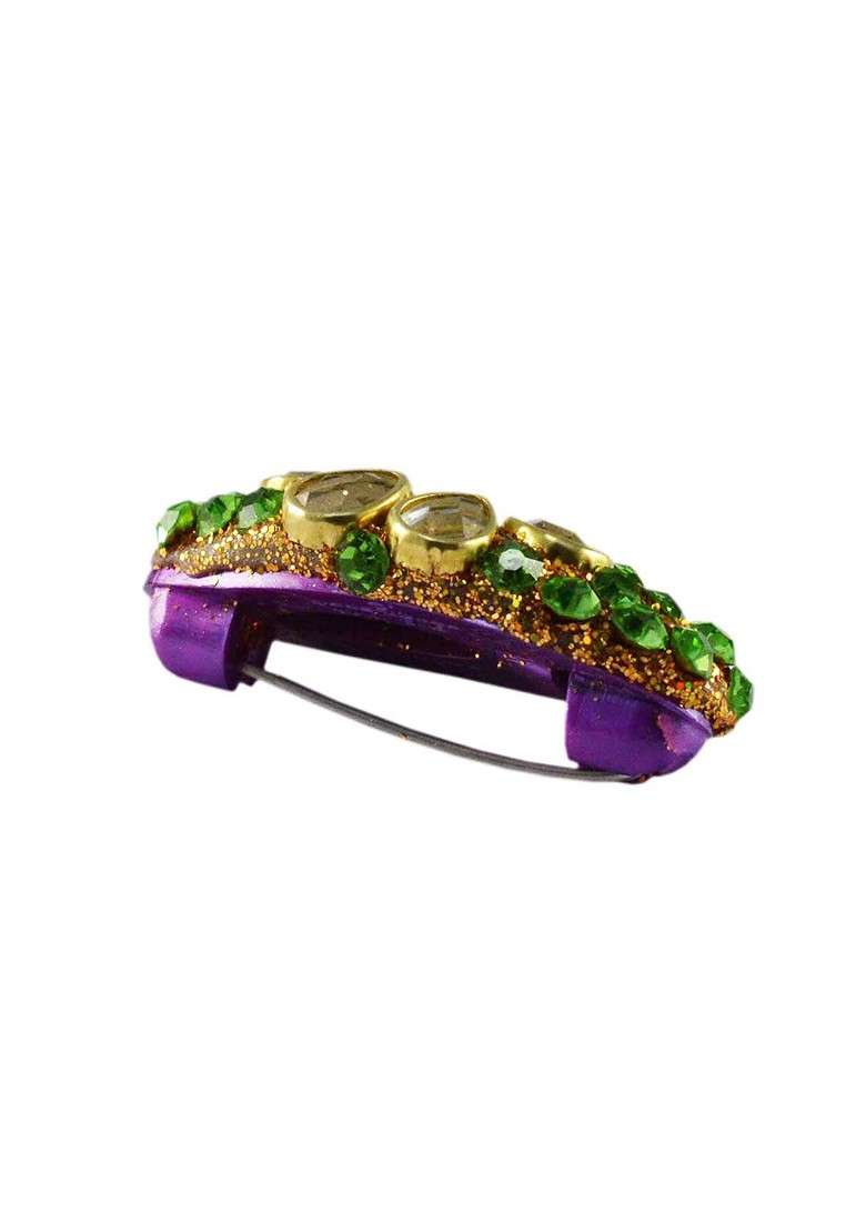 Multicoloured Brass Brooch - Indya