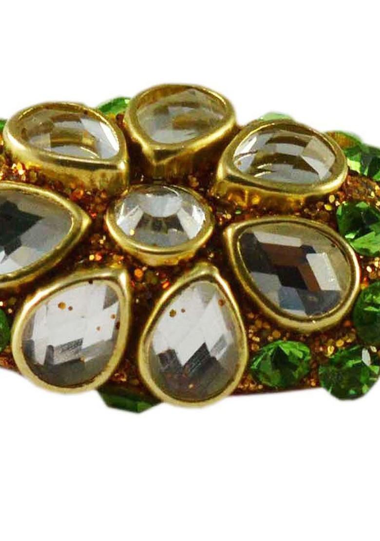 Multicoloured Brass Brooch
