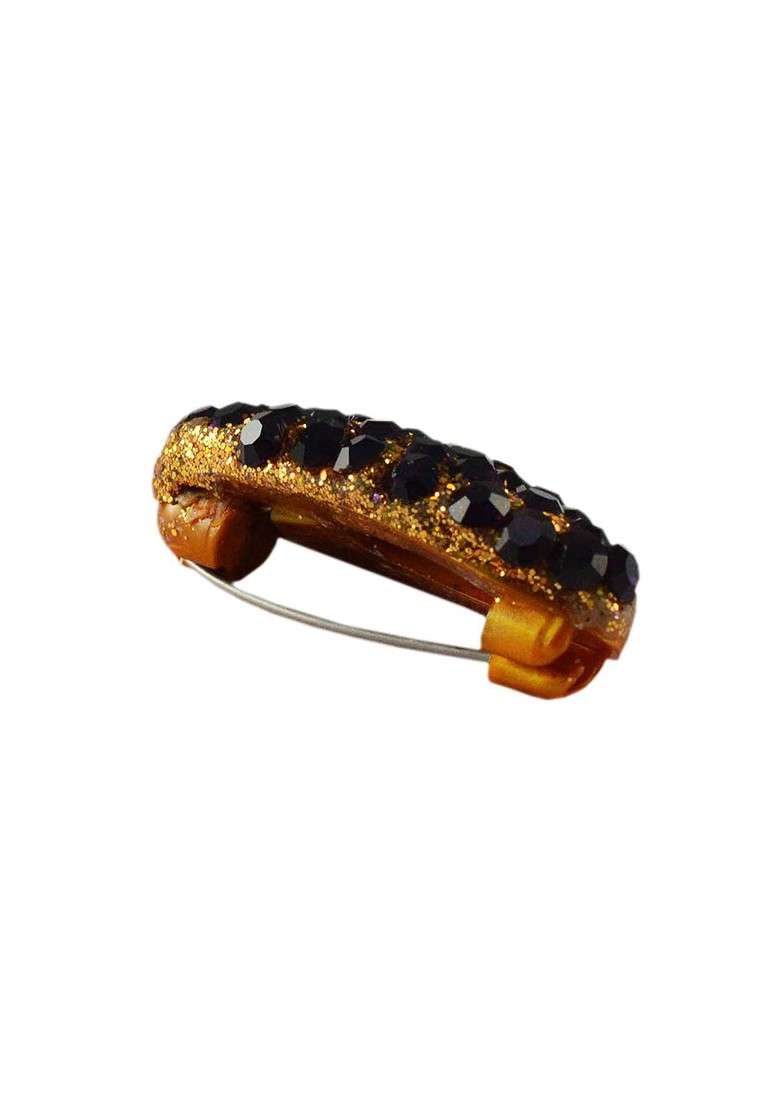 Multicoloured Brass Brooch - Indya