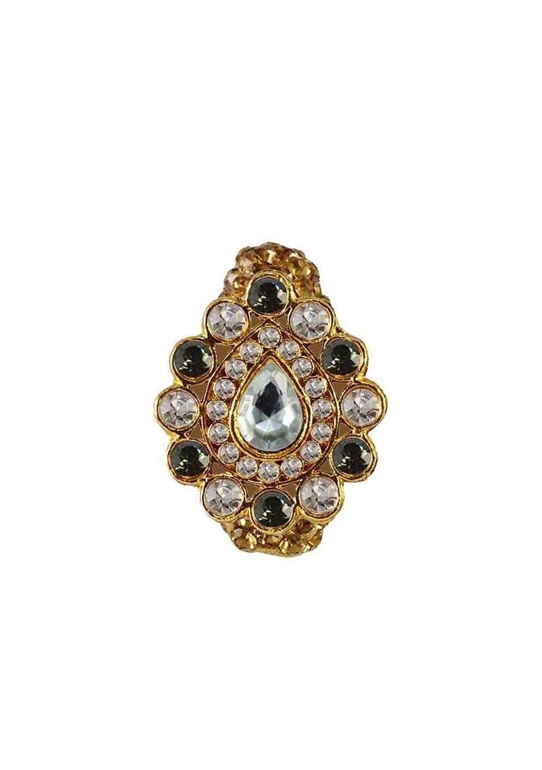 Multicoloured Brass Brooch - Indya