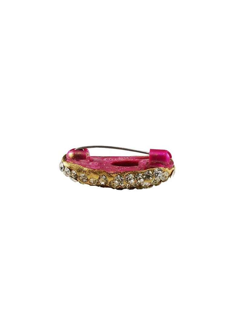 Multicoloured Brass Brooch - Indya