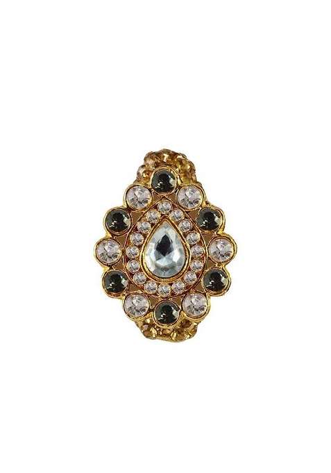 Multicoloured Brass Brooch