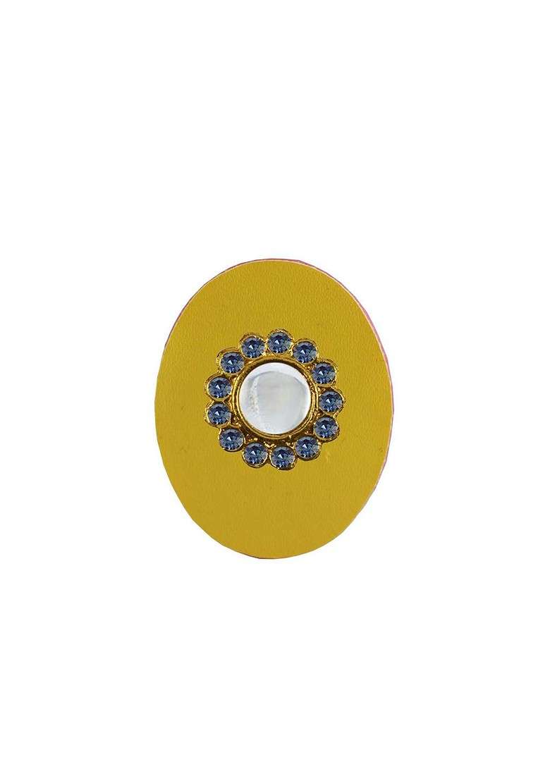 Multicoloured Brass Brooch - Indya