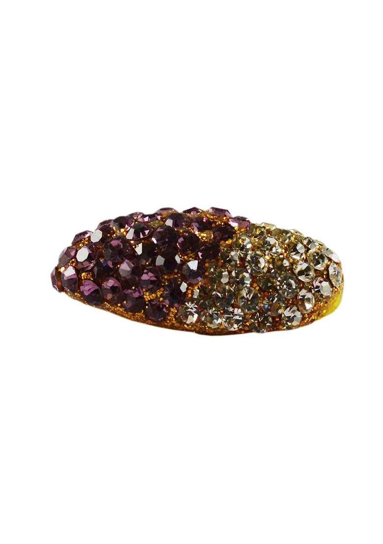 Multicoloured Brass Brooch - Indya