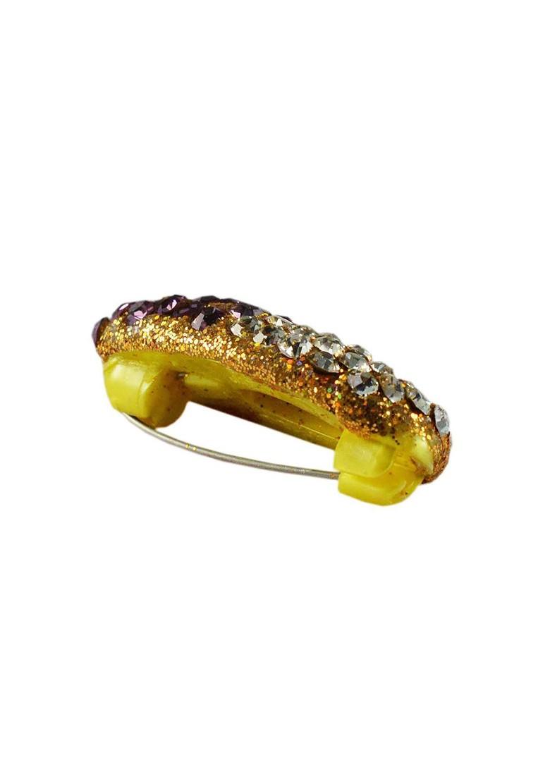 Multicoloured Brass Brooch