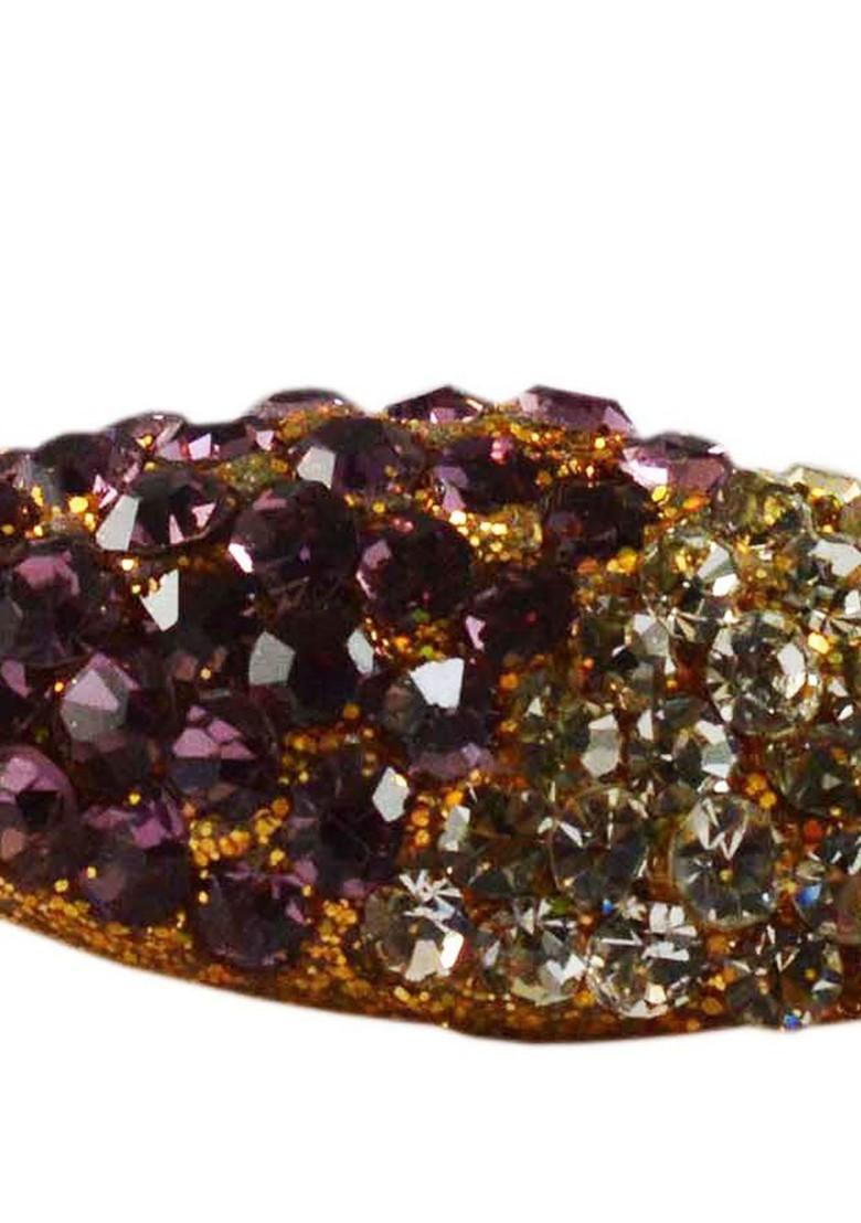 Multicoloured Brass Brooch