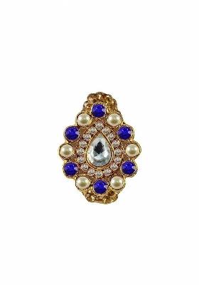 Multicoloured Brass Brooch