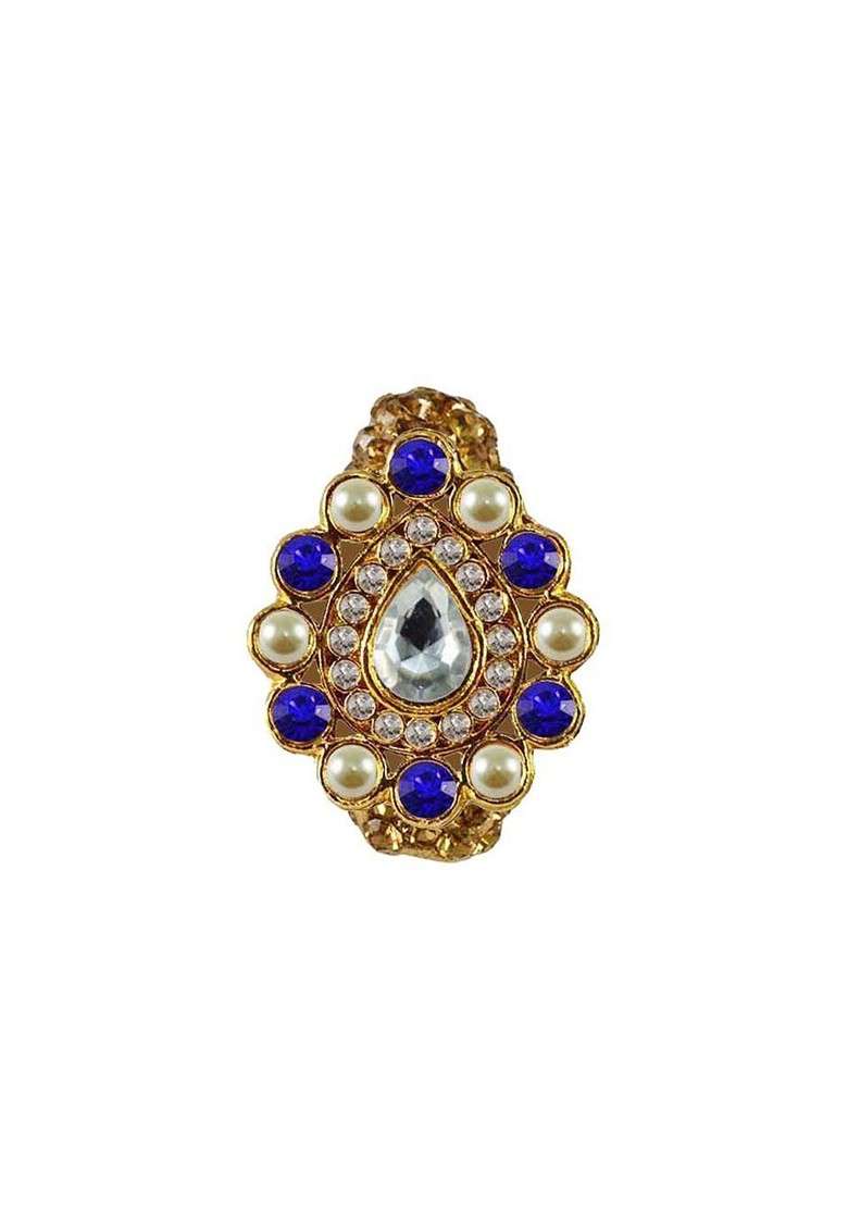 Multicoloured Brass Brooch - Indya
