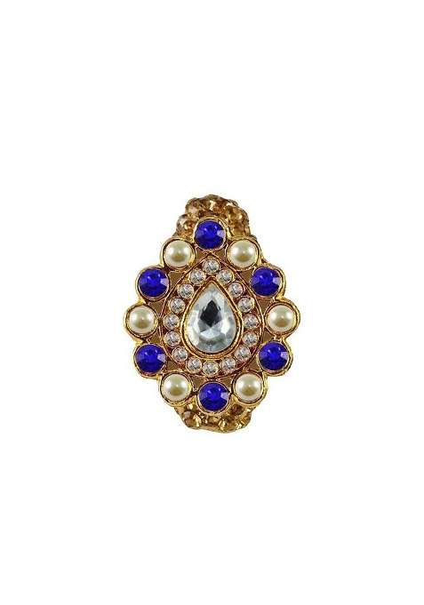 Multicoloured Brass Brooch