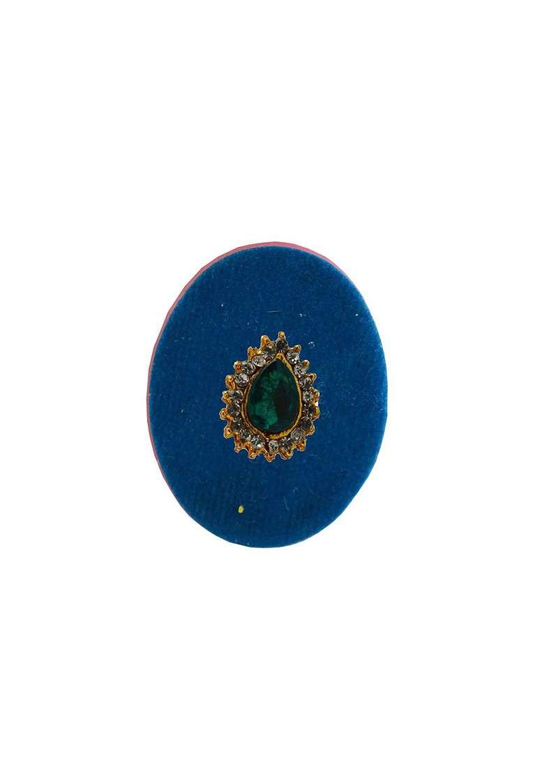 Multicoloured Brass Brooch - Indya