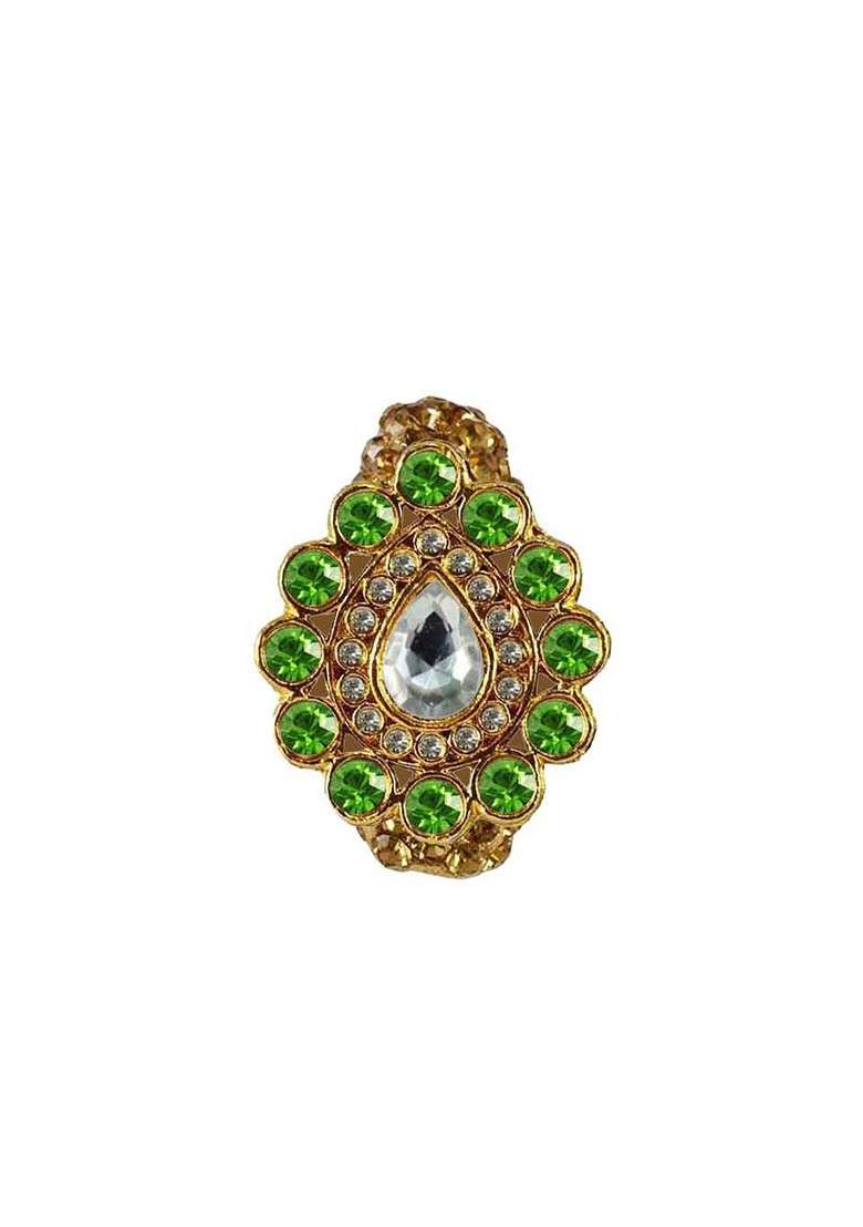 Multicoloured Brass Brooch - Indya