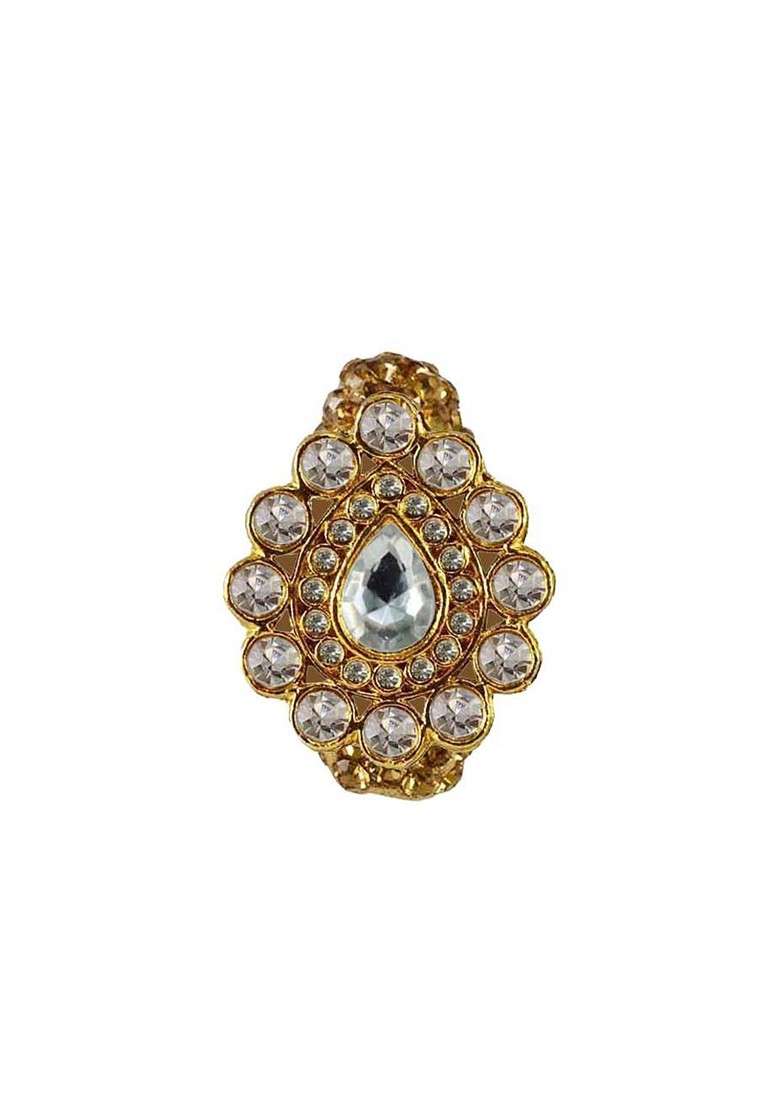 Multicoloured Brass Brooch - Indya