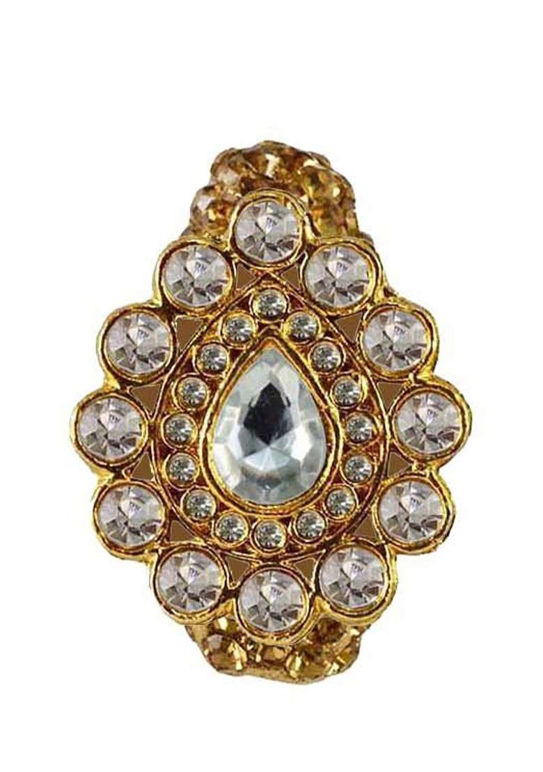 Multicoloured Brass Brooch - Indya