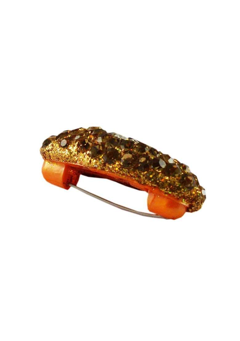 Multicoloured Brass Brooch - Indya