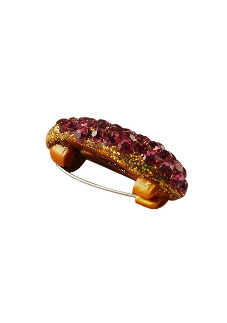Multicoloured Brass Brooch