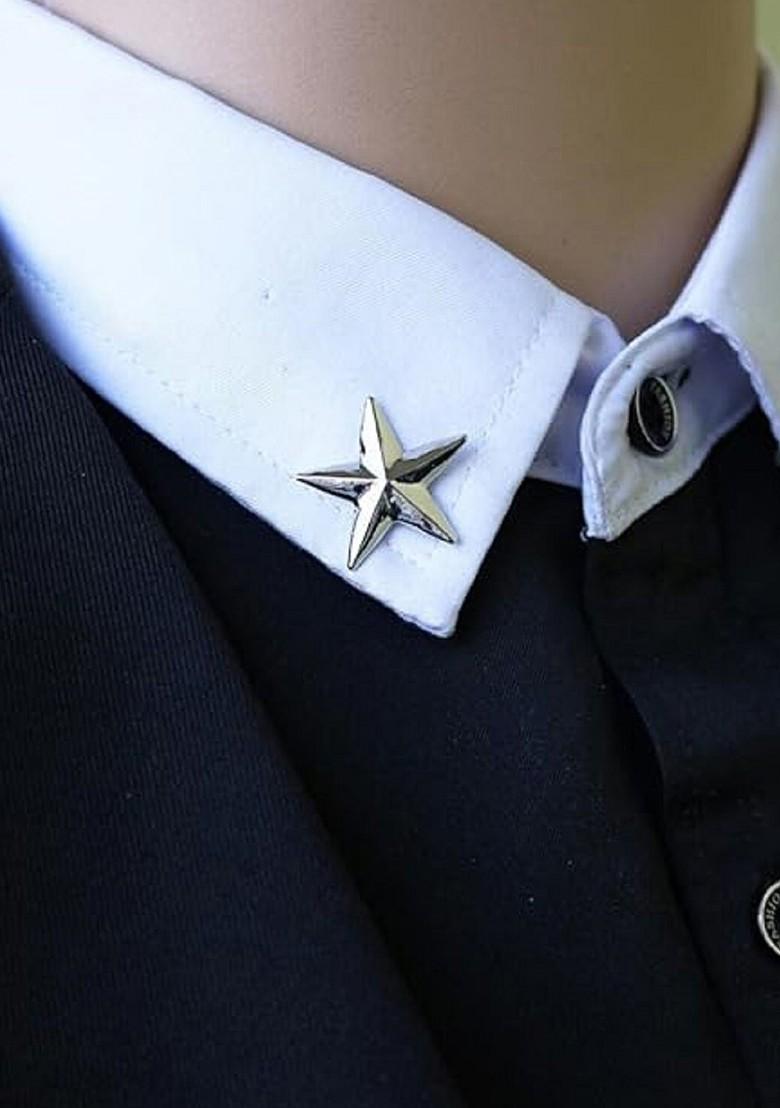 Unisex Shining Star Lapel Badge Collar Pin Brooch