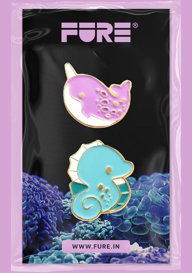 2 Pieces Multicoloured Plated Alloy Enamel Pins