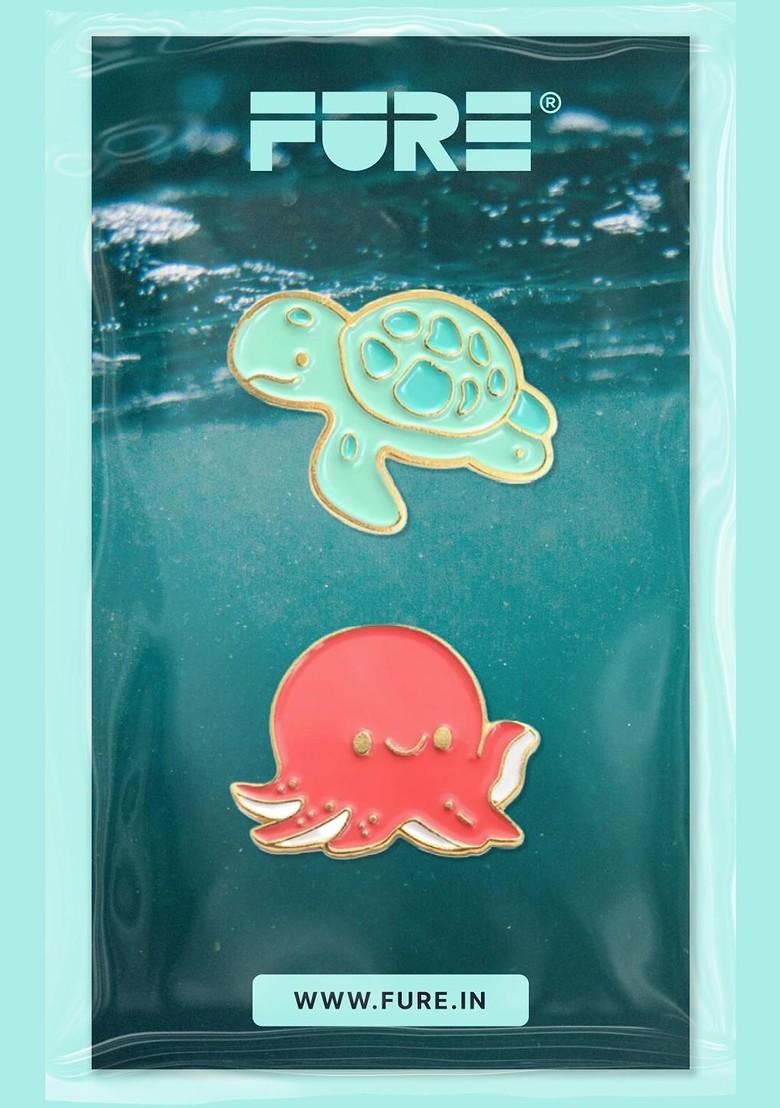 Multicoloured Octopus Tortoise Enamel Pins Alloy Brooch