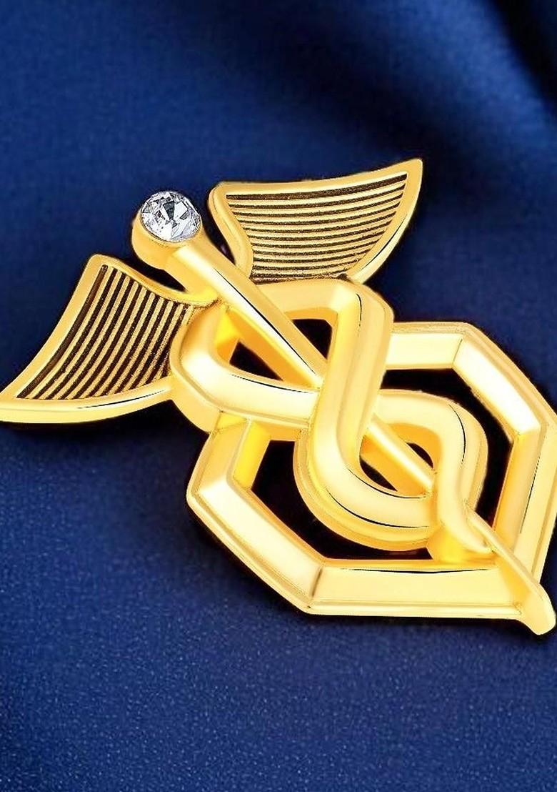 Gold Toned Plated Alloy Lapel Pin Brooch