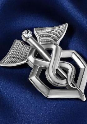 Unisex Black Plated Medical Theme Lapel Pin