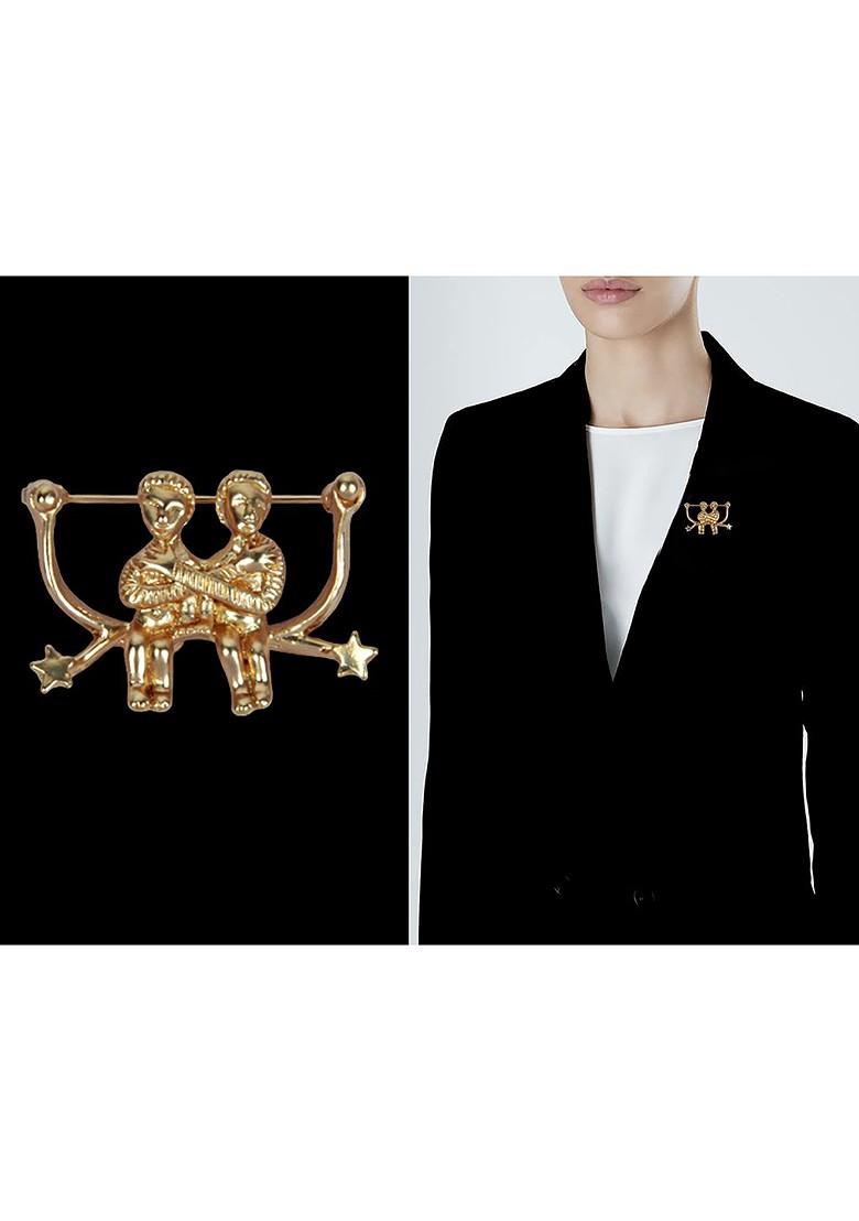 Gold Toned Plated Metal Brooch