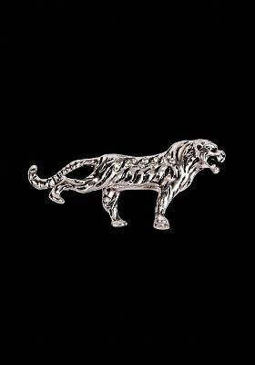 Men Silver Plated Vintage Metal Real Stones Studded Brooch