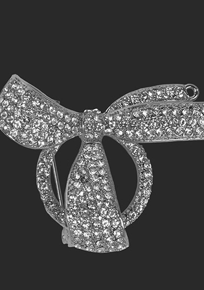 Silver Toned Plated Metal Brooch