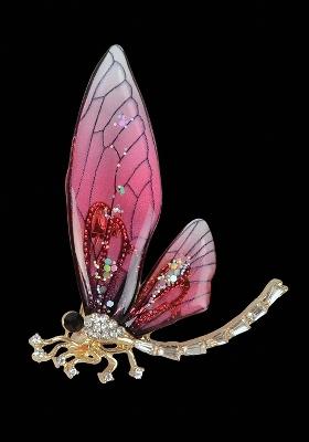 Men Gold Plated Metal Zircon Studded Butterfly Shape Brooch
