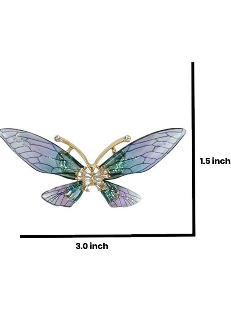 Women 18K Gold Plated Metal Butterfly Brooch